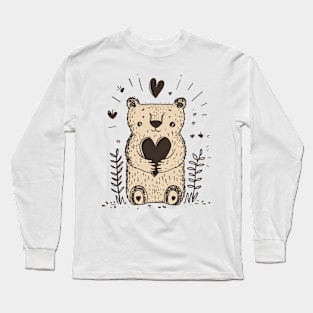 Teddy Bear with a heart. Valentine's Day Gift Long Sleeve T-Shirt